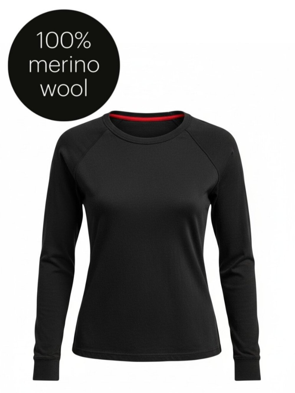 SEG'MENTS Black 100% Merino Wool Long Sleeve Base Layer size XL